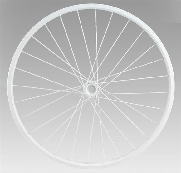 White metal bicycle rim