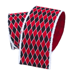 Black and Red Harlequin Outline Ribbon