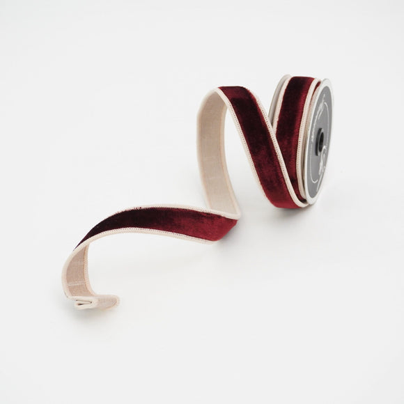 Burgundy and Rose Two Tone Velvet Ribbon
