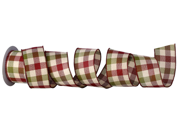 Maroon Check Ribbon Ribbon – Love That Ribbon
