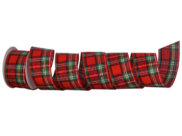 Red Green Christmas Plaid Ribbon