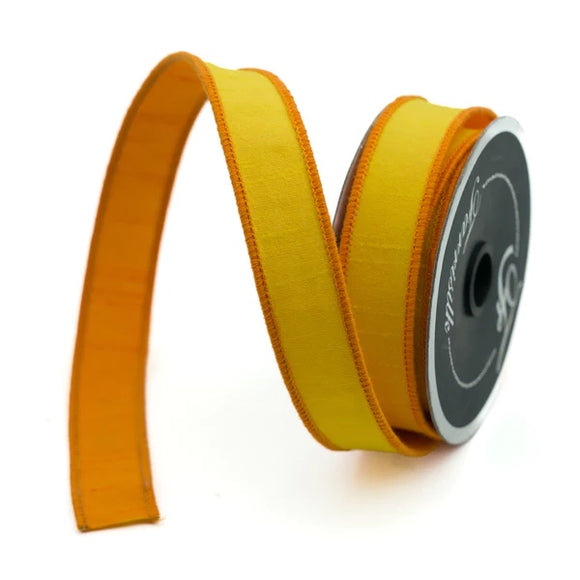 Roll of ribbon in yellow and orange