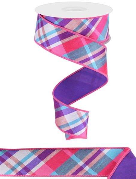 Roll of Hot Pink Purple and Turquoise Ribbon