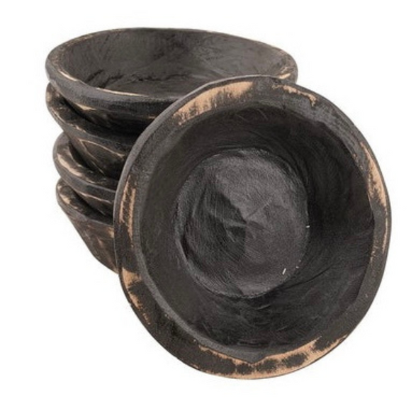 Round black dough bowl