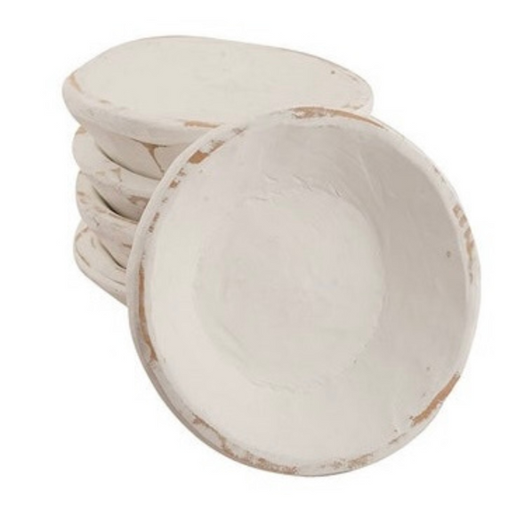 Round white dough bowl