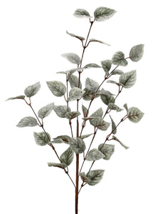 Grey Green Frosted Mini Aspen Leaf Spray 