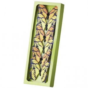Box of 6 yellow and orange butterflies