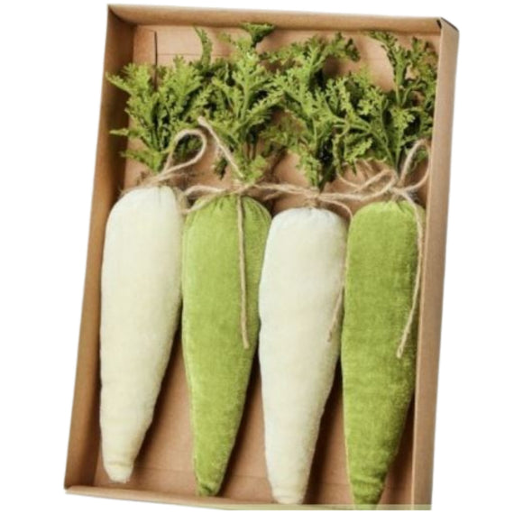 Ivory and Green Fabric Carrots
