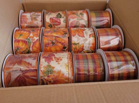 Ribbon Assortment Set of 12 Fall, 2.5