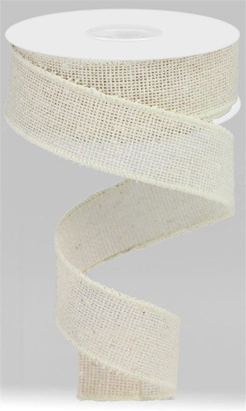 Off White Faux Burlap Ribbon