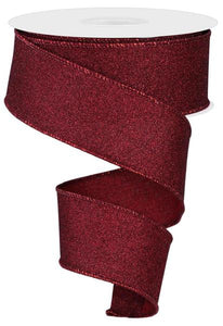 Roll of glittered Burgundy ribbon