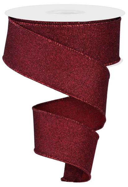 Roll of glittered Burgundy ribbon