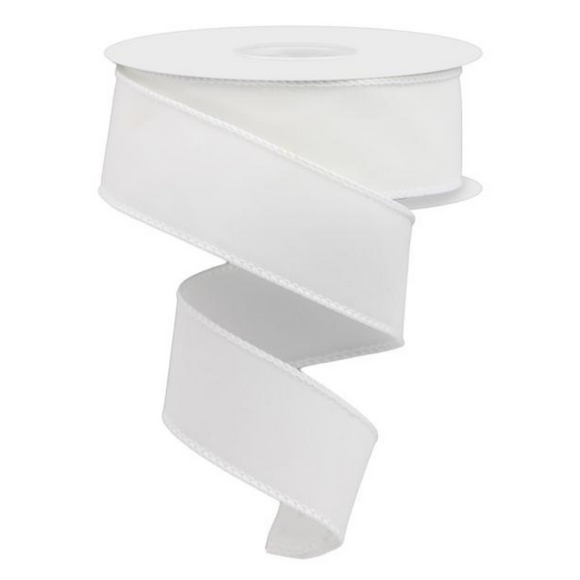 Roll of White Indoor Velvet Ribbon