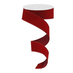 Roll of Cranberry Indoor Velvet Ribbon