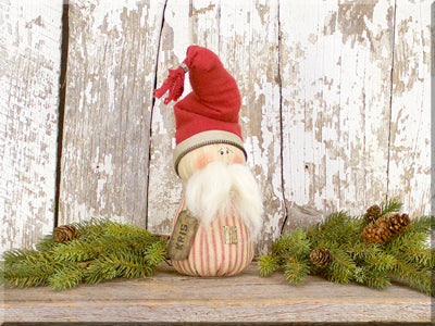 Striped burlap santa with hat