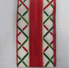 Red and Green Lattice Band Ribbon
