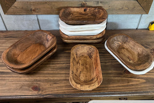 Brown and White Dough Bowls