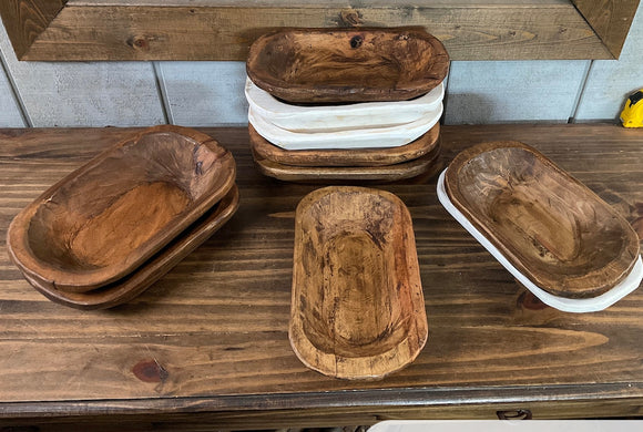 Brown and White Dough Bowls