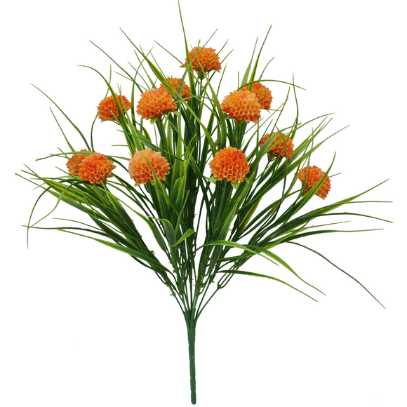 Orange dahlia bush