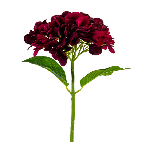 Burgundy wine faux hydrangea