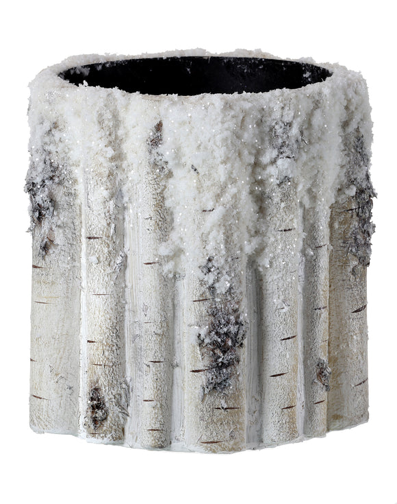 Natural Frost Plastic Snow Birch Branch Container