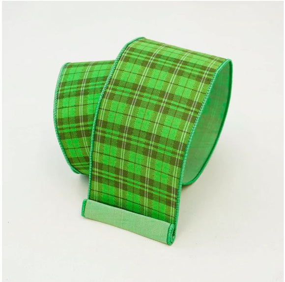 Green Plaid Ribbon