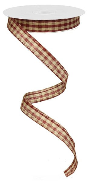 Roll of Red Tan Ribbon