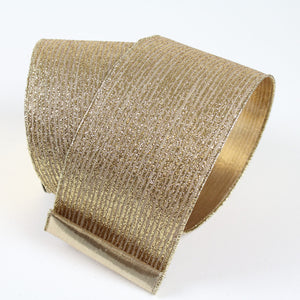 Gold glitter stripe ribbon