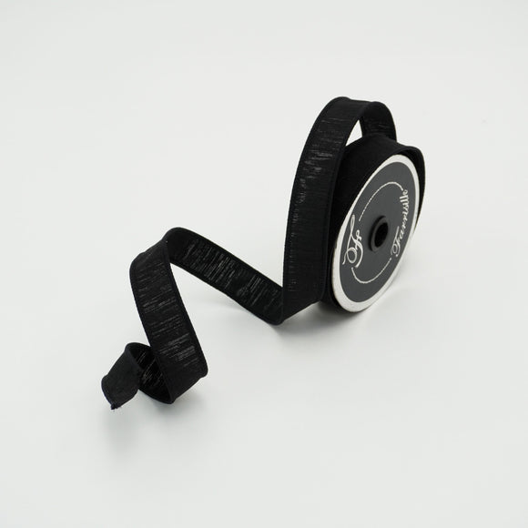 Roll of silk ribbon in Black  color