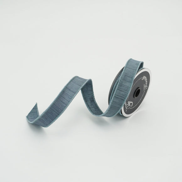 Roll of silk ribbon in Steel Blue color