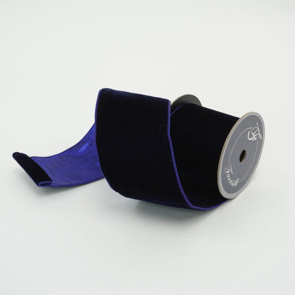 Navy Blue Velvet Luster Ribbon