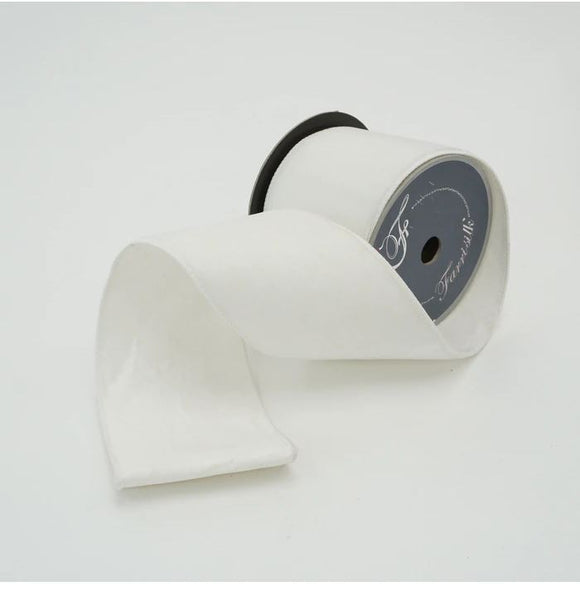 White Velvet Luster Ribbon