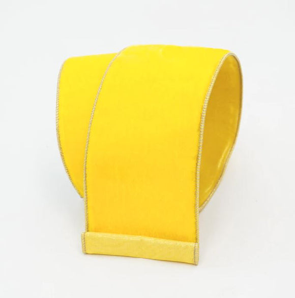 Yellow Velvet Luster Ribbon