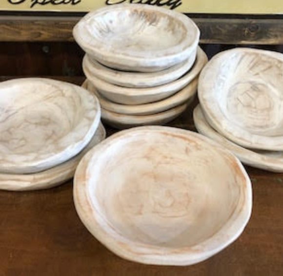 White wood bowls