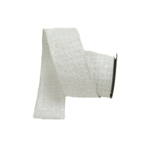 Two sided tweed ribbon - white and white