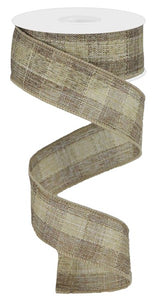 Roll of Two Tone Brown Beige Ribbon
