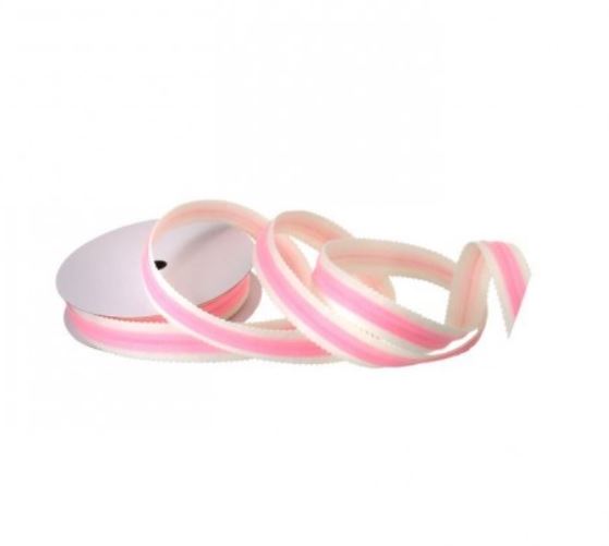 Pink and White Pastel Candy Wired Ribbon