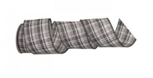 Black and White Sparkle Plaid Ribbon