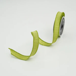 Roll of silk ribbon in Lime Green color