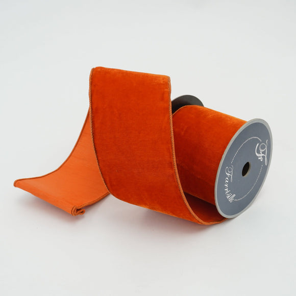 Orange Velvet Luster Ribbon